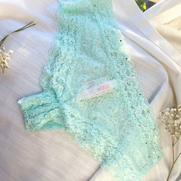 PINK Victoria's Secret Other - Tiffany blue and gold stud lace panty